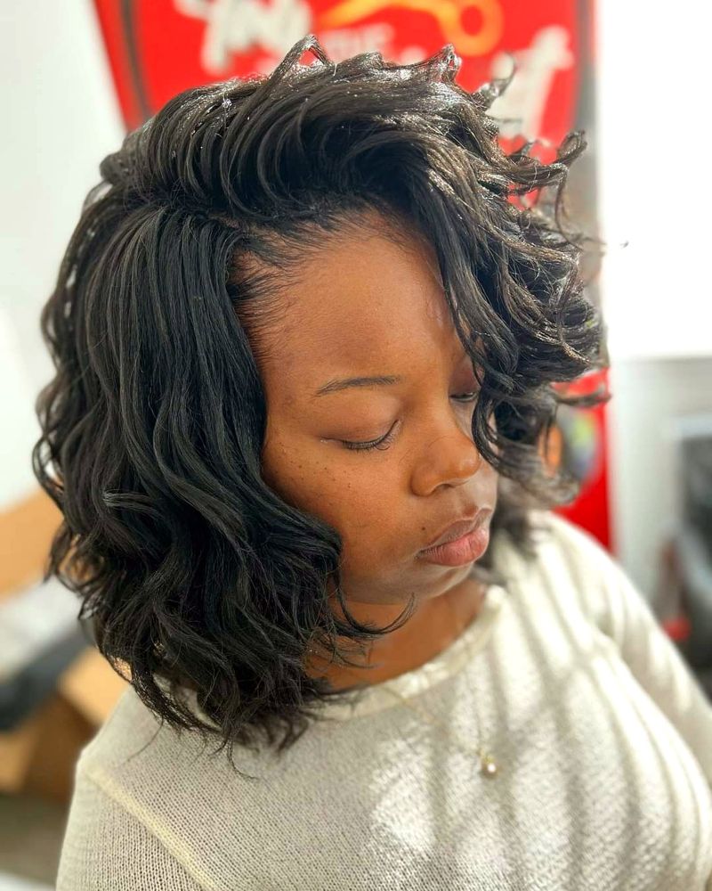 Curly bob sew-in